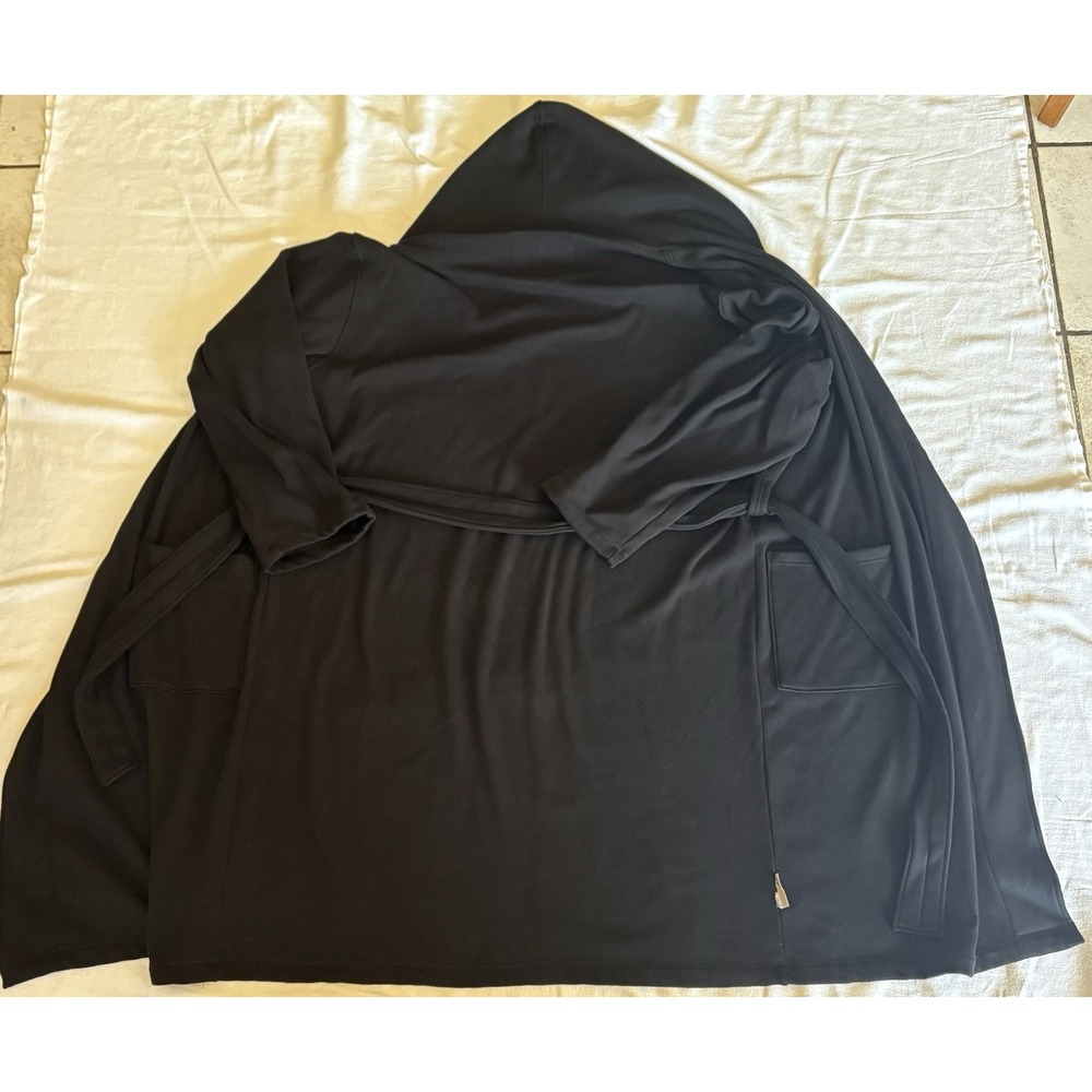 UGG Robe Adult L/XL Black Fleece Belted Hooded Plush Indoor Loungewear - Picture 2 of 6